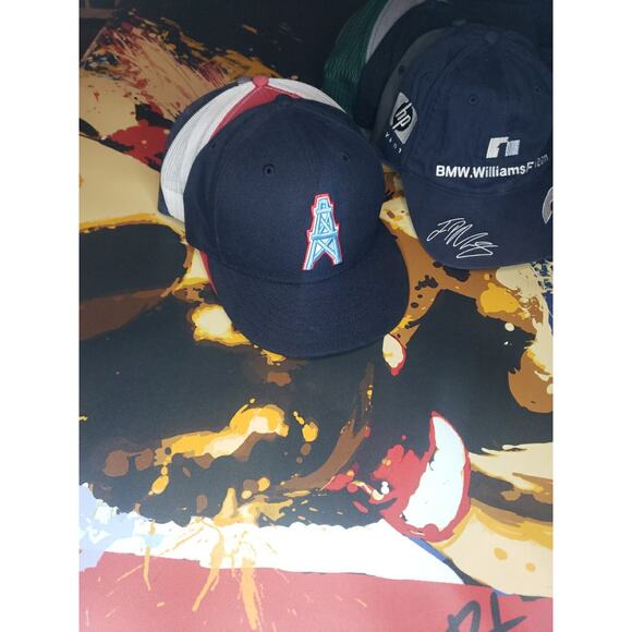 New Era Houston Oilers Vintage Light Blue Snapback Hat 7 3/8 - Picture 2 of 4